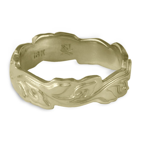 Medium Borderless Flores Wedding Ring in 18K White Gold
