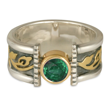Medium Flores Open Engagement Ring in Emerald