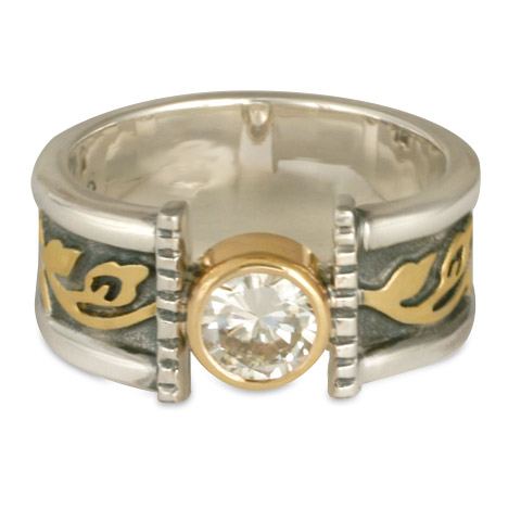 Medium Flores Open Engagement Ring in Moissanite