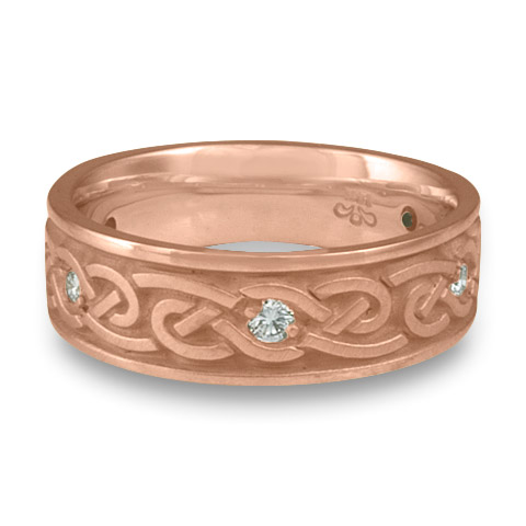 Medium Infinity Wedding Ring with Gems in 14K Rose Gold
