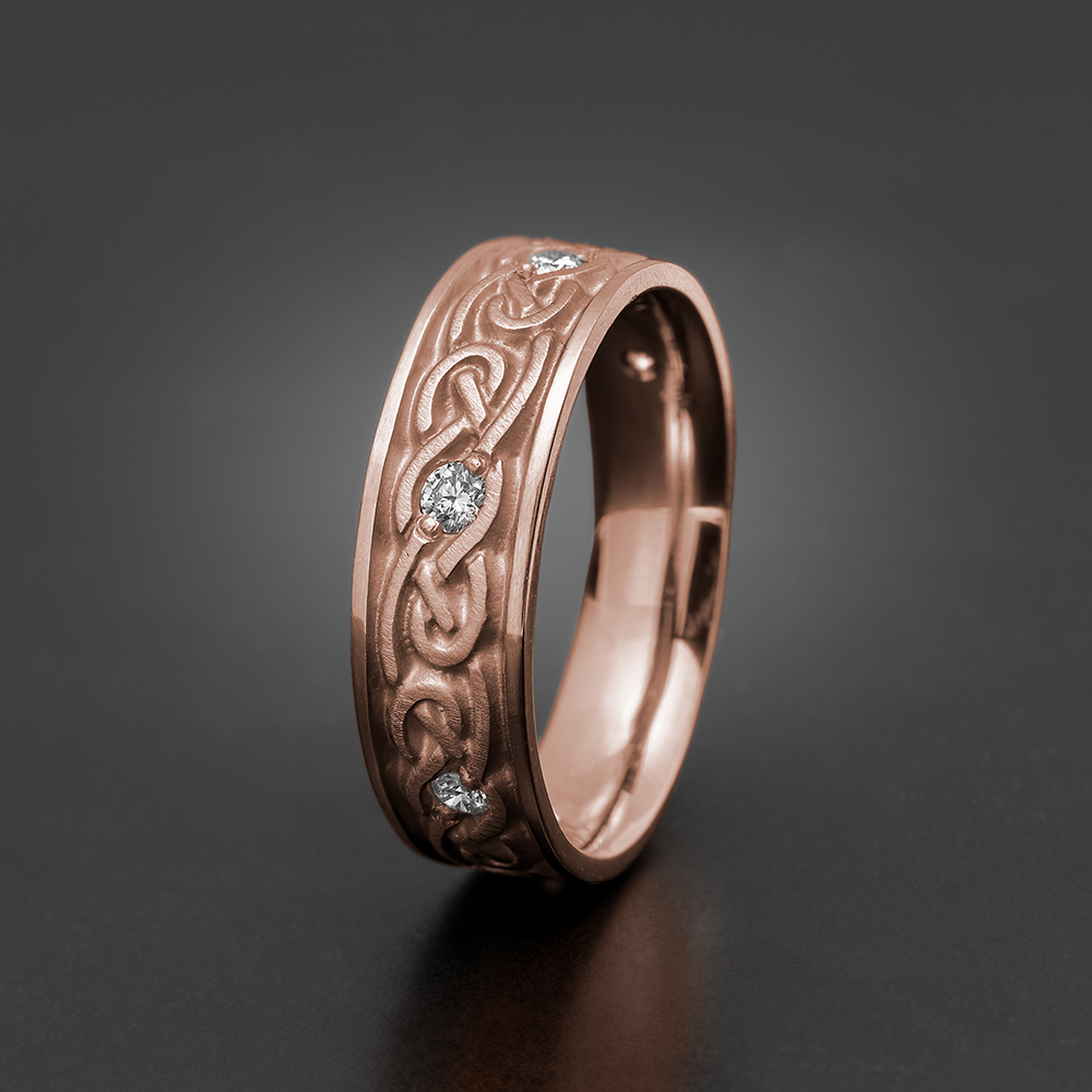 Medium Infinity Wedding Ring with Gems in