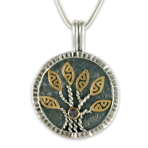 Moon Tree Pendant in Iolite