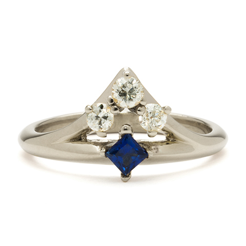 Mosaic Ring in 14K White Gold
