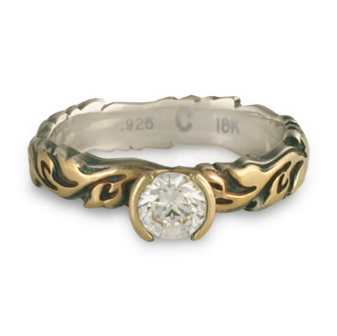 Narrow Borderless Flores Engagement Ring in Diamond