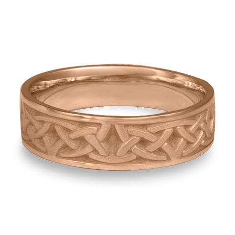 Narrow Celtic Arches Wedding Ring in 18K Rose Gold