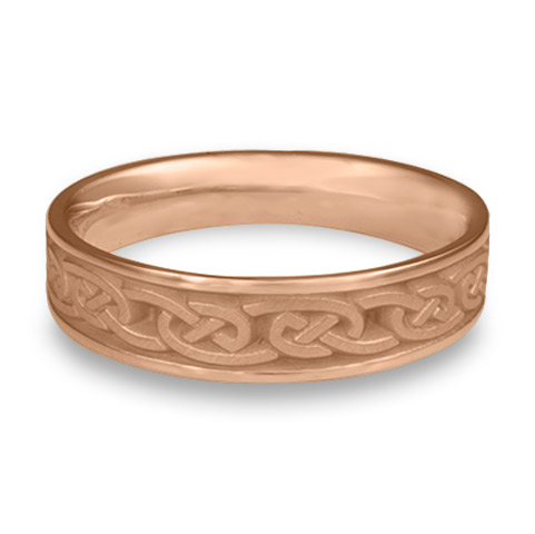 Narrow Cheek to Cheek Wedding Ring in 18K Rose Gold