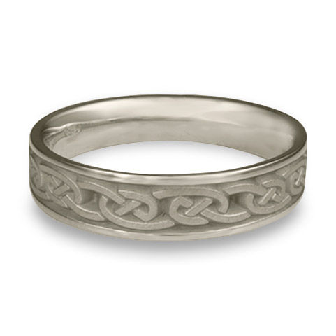 Narrow Cheek to Cheek Wedding Ring in Platinum