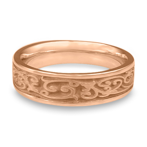 Narrow Continuous Garden Gate Wedding Ring in 18K Rose Gold