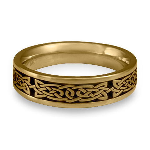 Narrow Galway Bay Wedding Ring in 14K Yellow Gold With Antique
