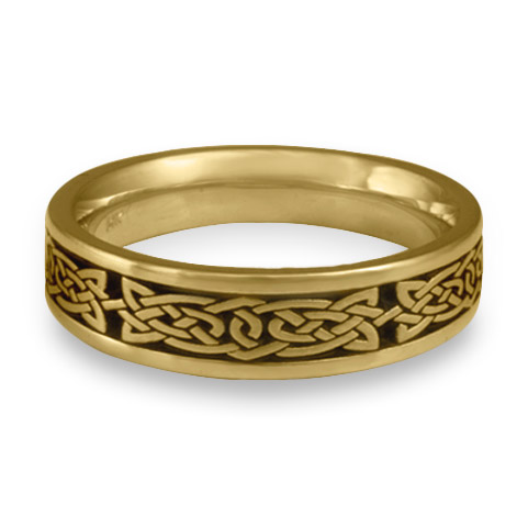 Narrow Galway Bay Wedding Ring in 18K Yellow Gold With Antique
