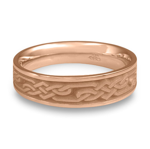 Narrow Lattice Wedding Ring in 18K Rose Gold
