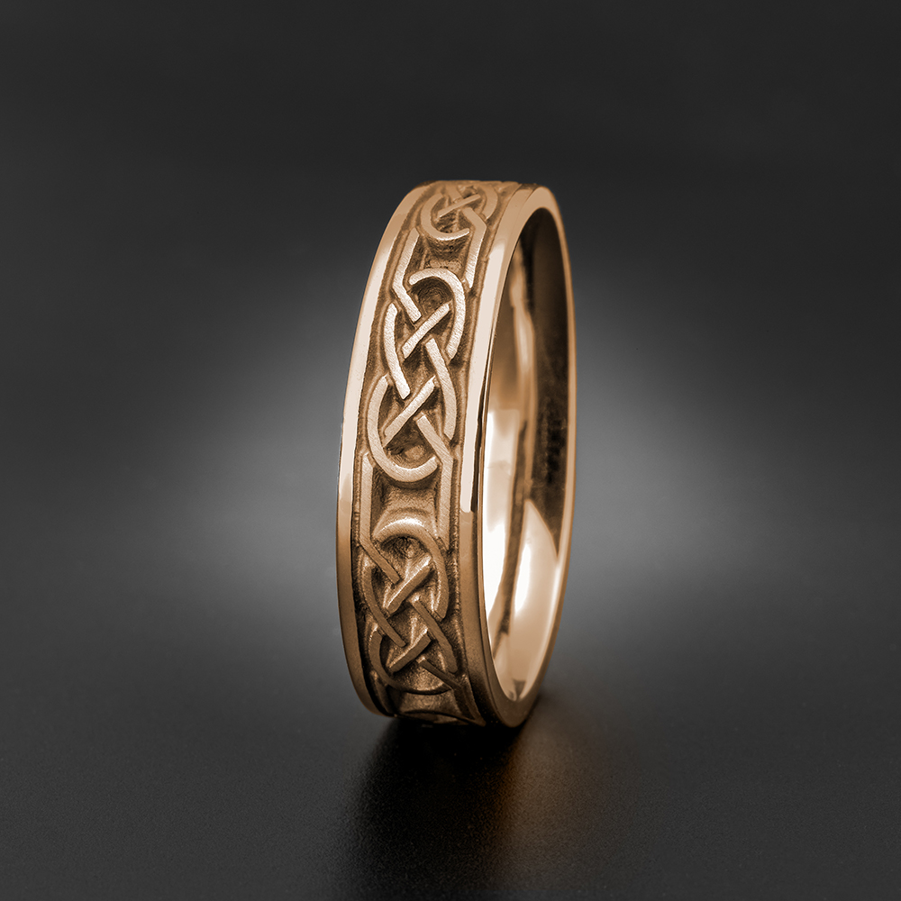 Narrow Love Knot Wedding Ring in 18K Rose Gold