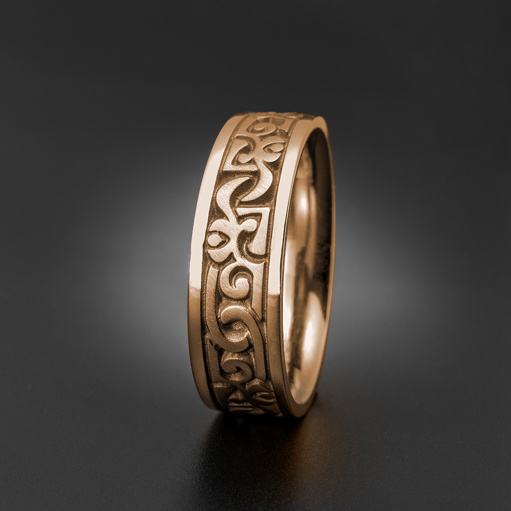 Narrow Luna Wedding Ring in 18K Rose Gold