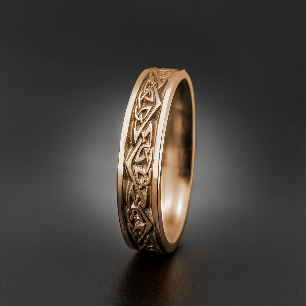 Narrow Monarch Wedding Ring in 18K Rose Gold