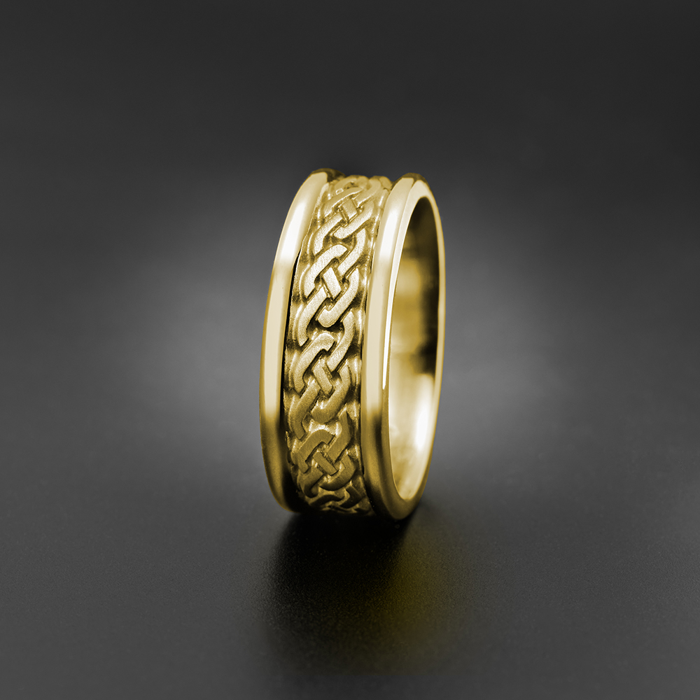 Narrow Self Bordered Celtic Link Wedding Ring in