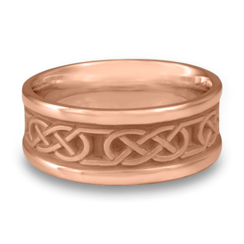 Narrow Self Bordered Love Knot Wedding Ring in 14K Rose Gold