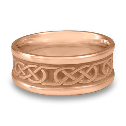 Narrow Self Bordered Love Knot Wedding Ring in 18K Rose Gold