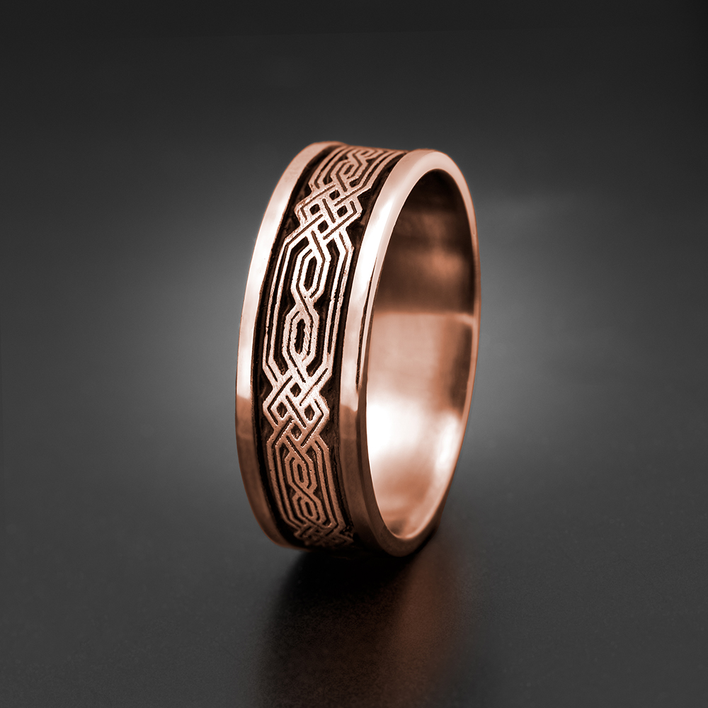Narrow Self Bordered Persian Wedding Ring in