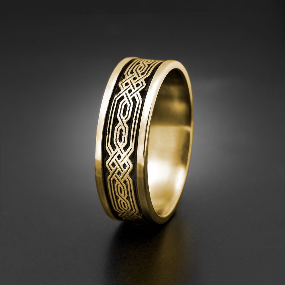 Narrow Self Bordered Persian Wedding Ring in