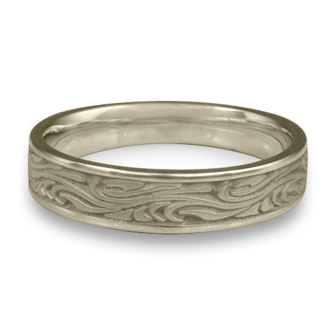 Narrow Starry Night Wedding Ring in 14K White Gold