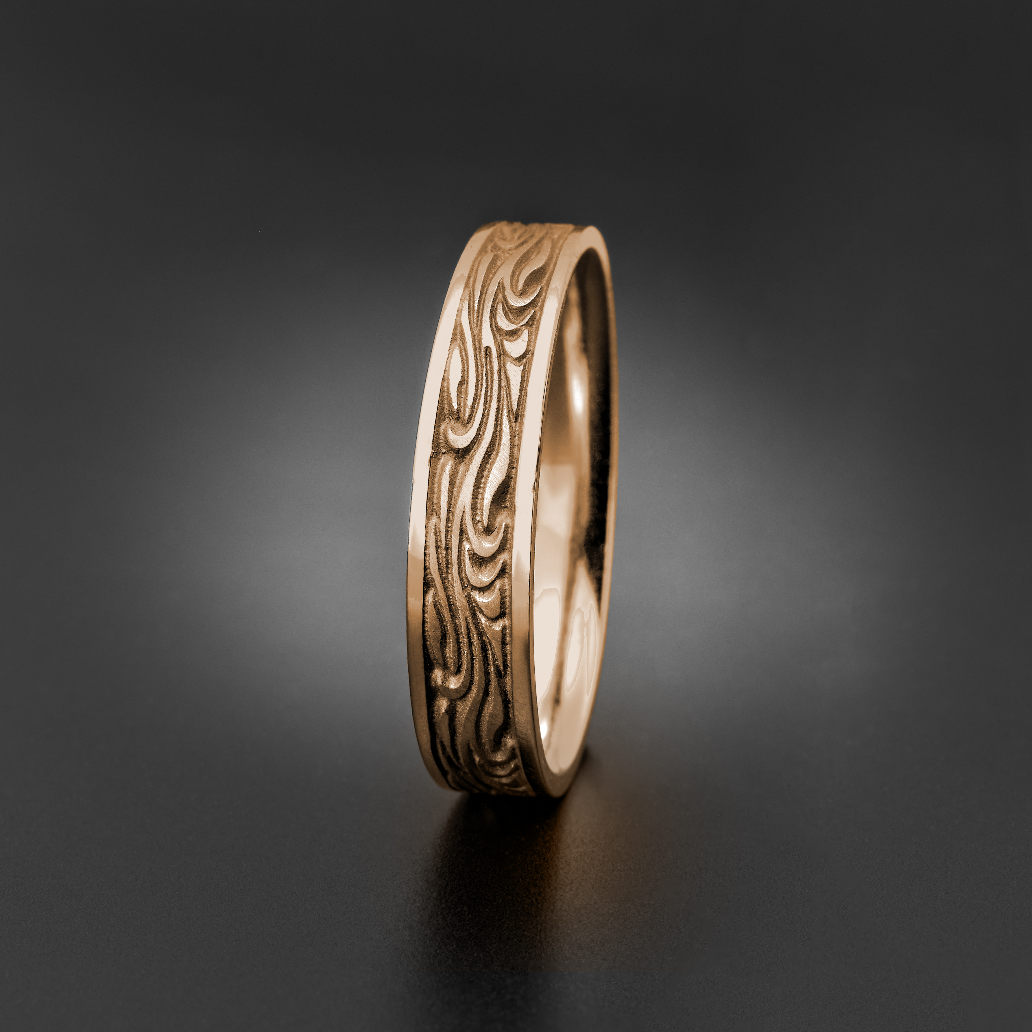 Narrow Starry Night Wedding Ring in