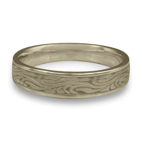 Narrow Starry Night Wedding Ring in 18K White Gold