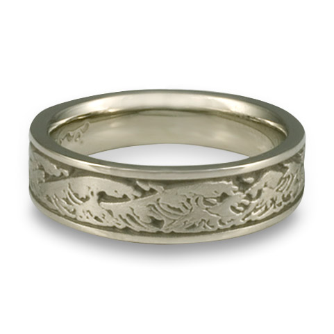 Narrow Wave Wedding Ring in 14K White Gold