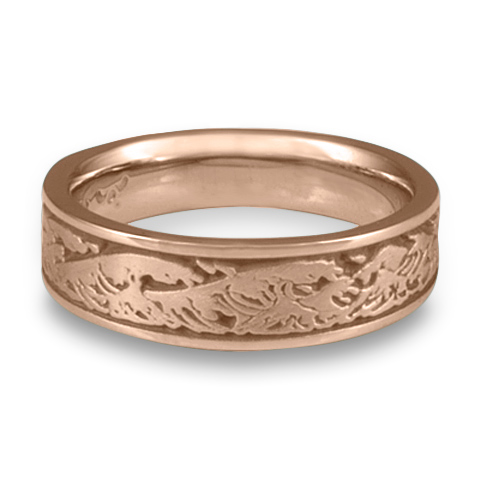 Narrow Wave Wedding Ring in 18K Rose Gold