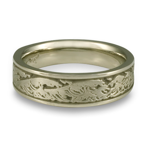 Narrow Wave Wedding Ring in 18K White Gold