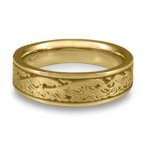 Narrow Wave Wedding Ring in 18K Yellow Gold