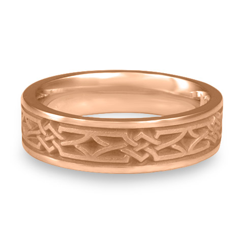 Narrow Weaving Stars Wedding Ring in 18K Rose Gold