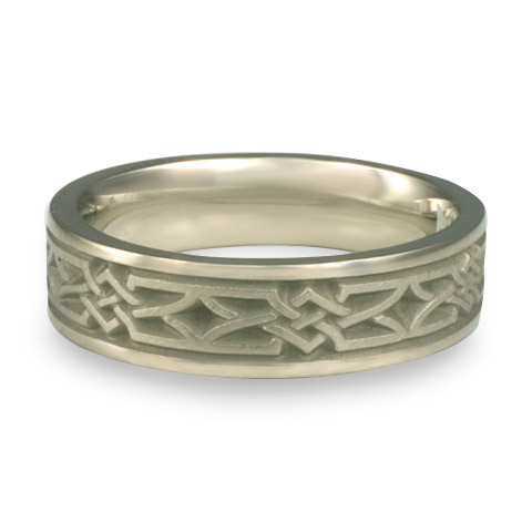 Narrow Weaving Stars Wedding Ring in Stainless Steel