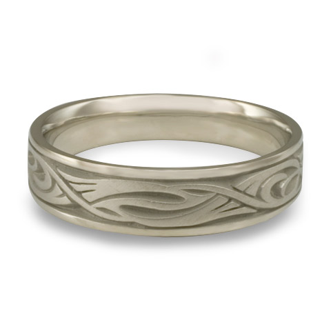 Narrow Yin Yang Wedding Ring in 14K White Gold