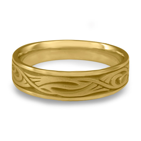Narrow Yin Yang Wedding Ring in 18K Yellow Gold