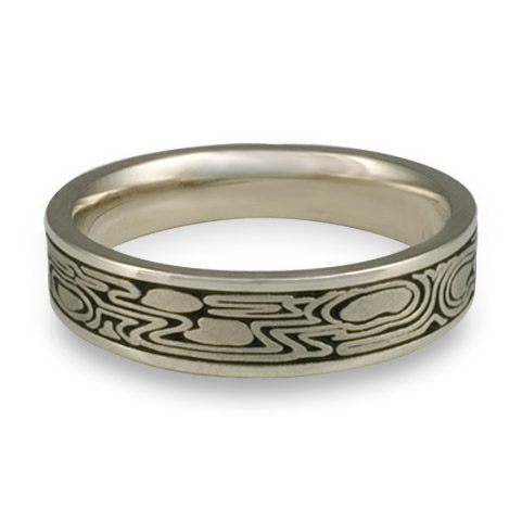 Narrow Zen Garden Wedding Ring in 14K White Gold