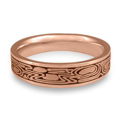 Narrow Zen Garden Wedding Ring in 18K Rose Gold