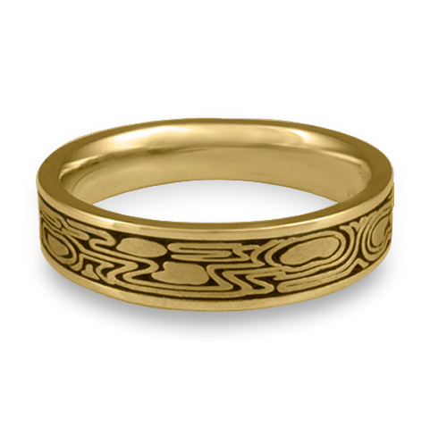 Narrow Zen Garden Wedding Ring in 18K Yellow Gold