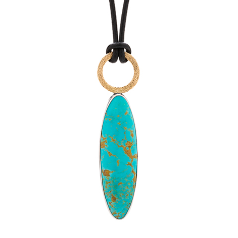 One-Of-A-Kind Turquoise Circle Pendant in