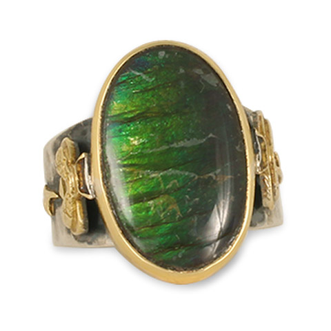 One-of-a-Kind Ammolite Bee Ring in