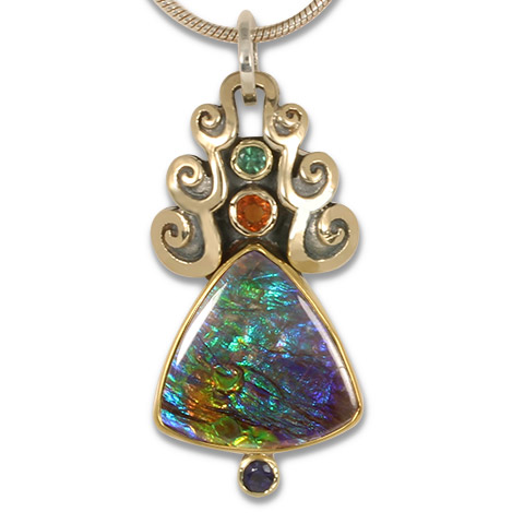 One-of-a-Kind Ammolite Cascade Pendant in