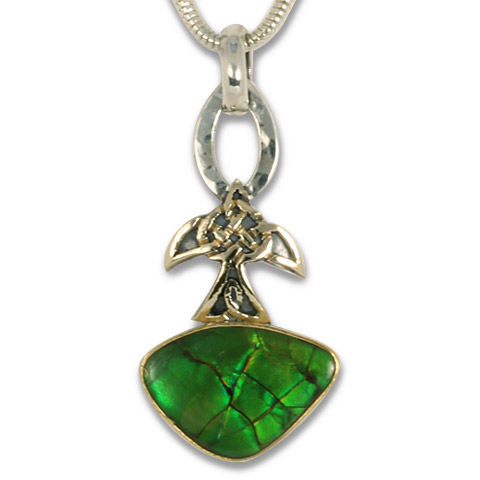 One-of-a-Kind Ammolite Swallow Pendant in