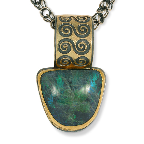 One-of-a-Kind Andamooka Opal Infinity Spiral Necklace in