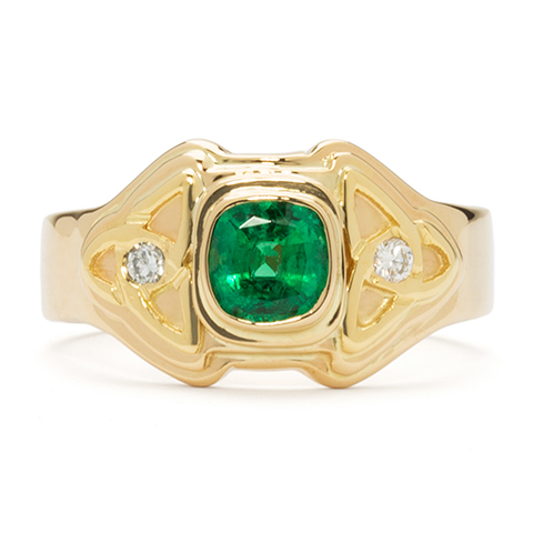 One-of-a-Kind Aria Ring with Emerald in