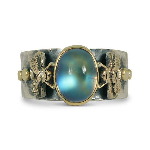 One-of-a-Kind Bee Ring with Blue Moonstone in