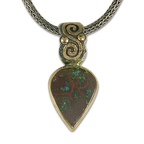 One-of-a-Kind Boulder Opal Infinity Pendant in