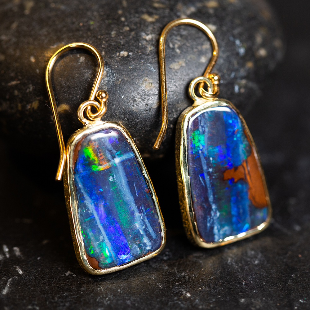 One-of-a-Kind Floria Boulder Opal Earrings in