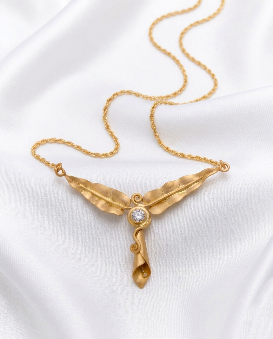 One-of-a-Kind Flying Lily Necklace in