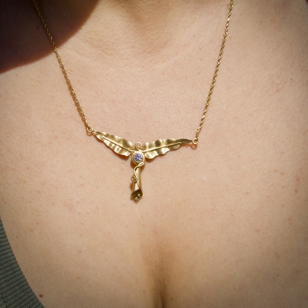 One-of-a-Kind Flying Lily Necklace in