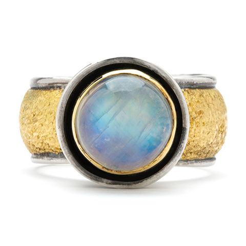 One-of-a-Kind Galactic Blue Moonstone Ring in