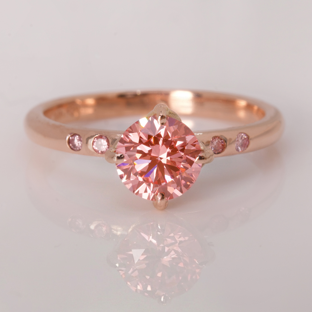 One-of-a-Kind Lotus Ring with Pink Diamonds in